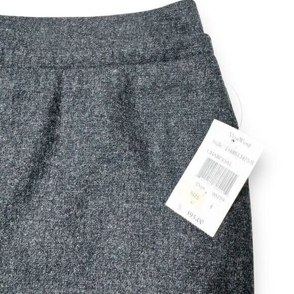 Lavender Label Vera Wang Grey Wool Silk Floral and Mesh Detail Pencil Skirt Sz 4 - Picture 4 of 11